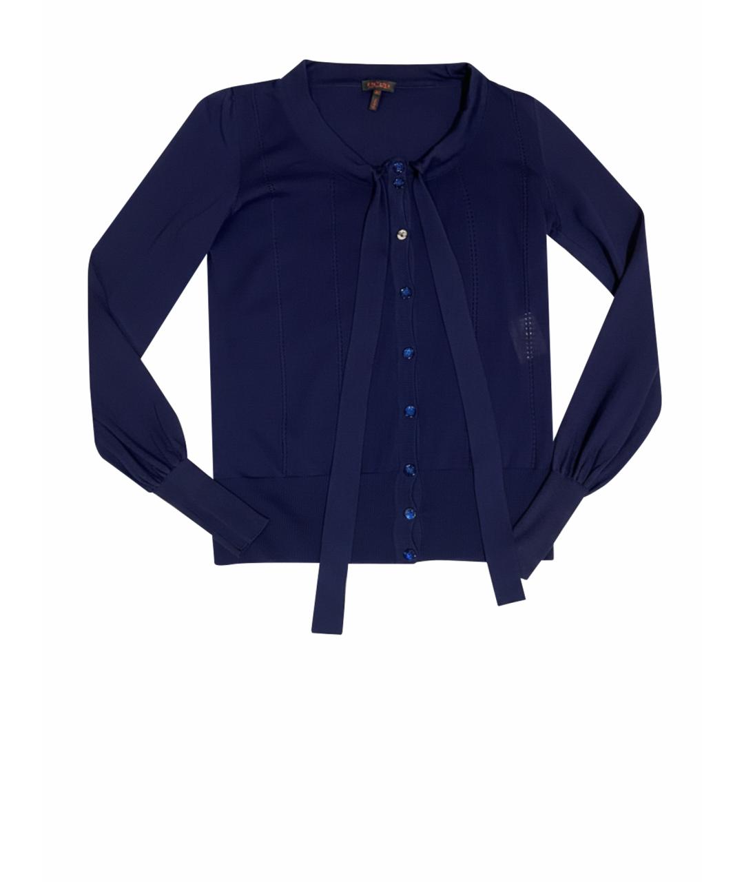 ESCADA Темно-синий шелковый джемпер / свитер, фото 1