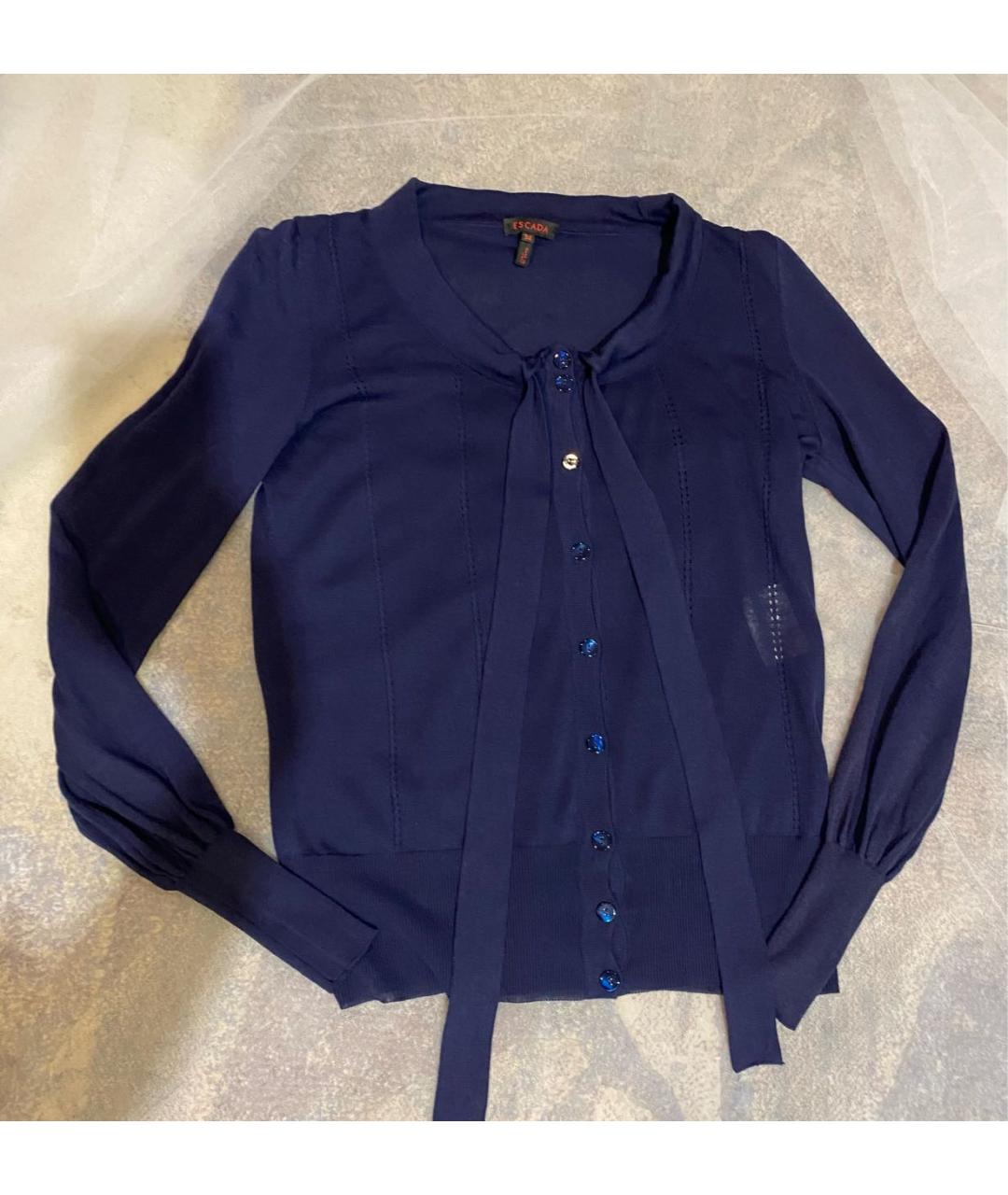 ESCADA Темно-синий шелковый джемпер / свитер, фото 6