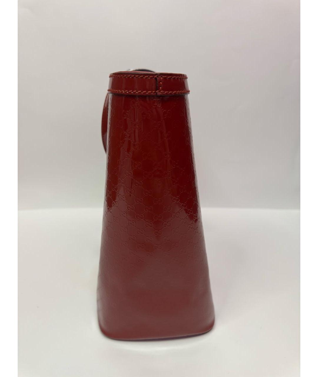 GUCCI Красная сумка тоут из лакированной кожи, фото 3