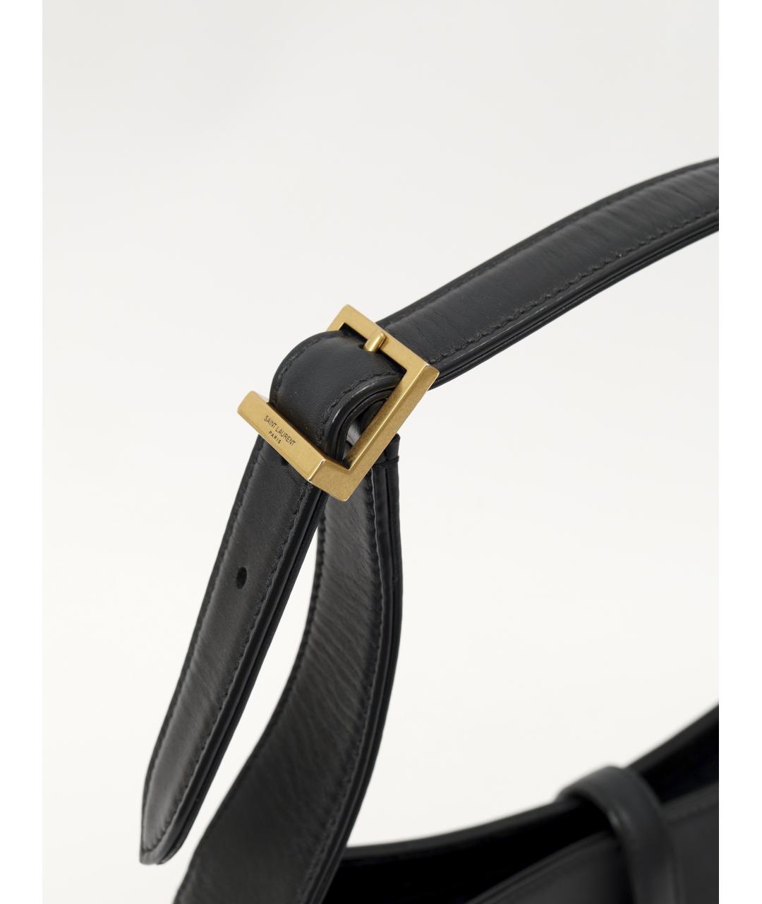 SAINT LAURENT Черная кожаная сумка с короткими ручками, фото 6