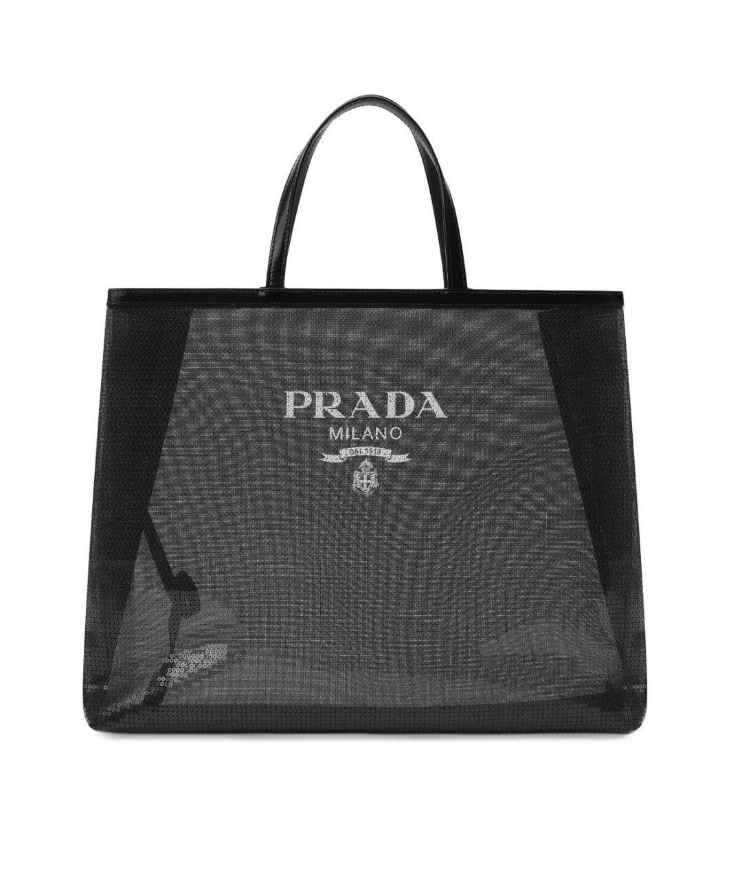 PRADA Черная пелетеная сумка тоут, фото 4