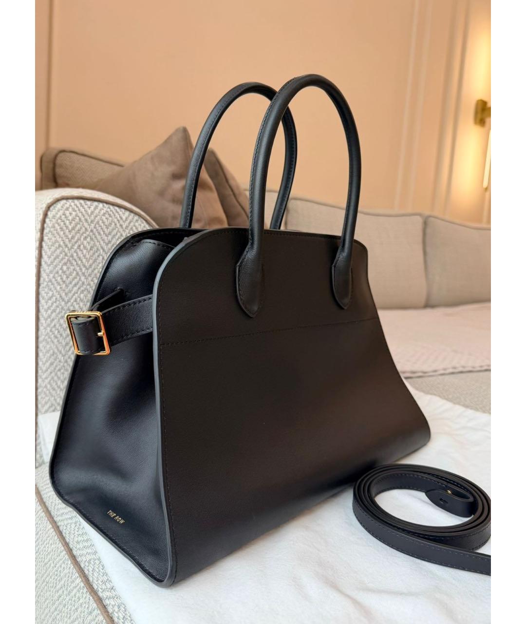 THE ROW Черная кожаная сумка с короткими ручками, фото 2