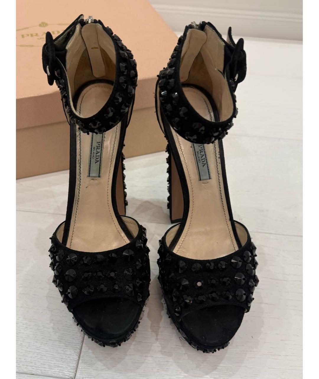 PRADA Черные замшевые туфли, фото 2