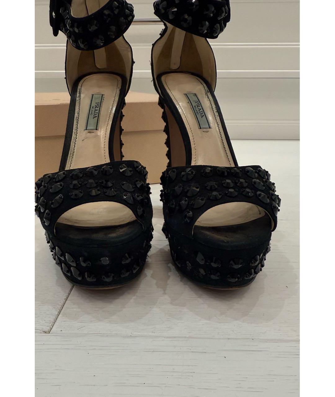 PRADA Черные замшевые туфли, фото 3