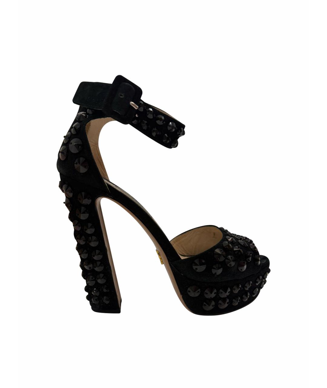 PRADA Черные замшевые туфли, фото 1