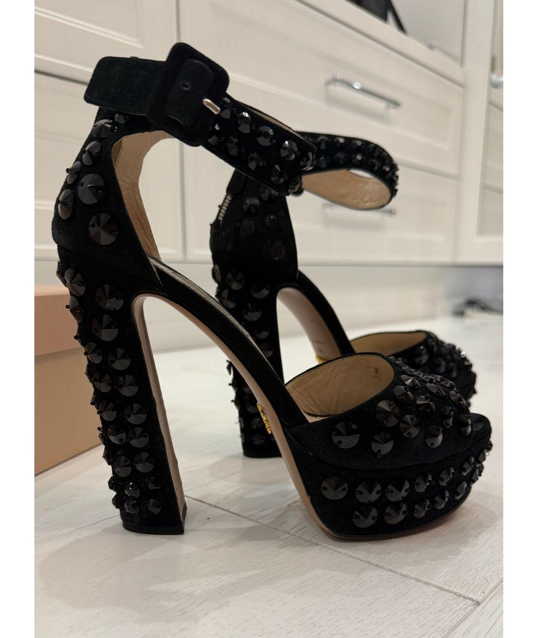 PRADA Черные замшевые туфли, фото 9