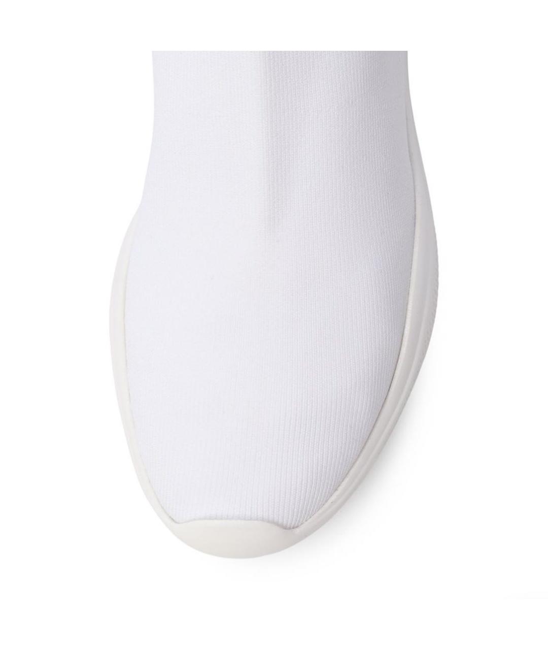 PRADA Белые текстильные кроссовки, фото 4