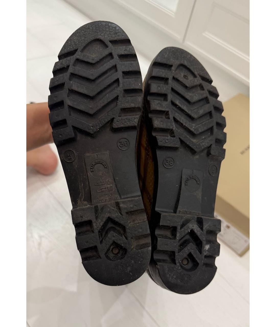 BURBERRY Коричневые резиновые сапоги, фото 7