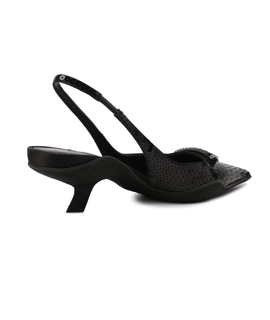 PRADA Черные кожаные лодочки на низком каблуке, фото 3