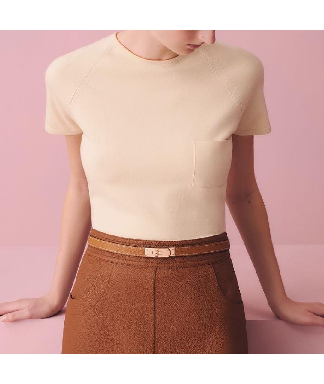 HERMES Коричневый кожаный ремень, фото 3