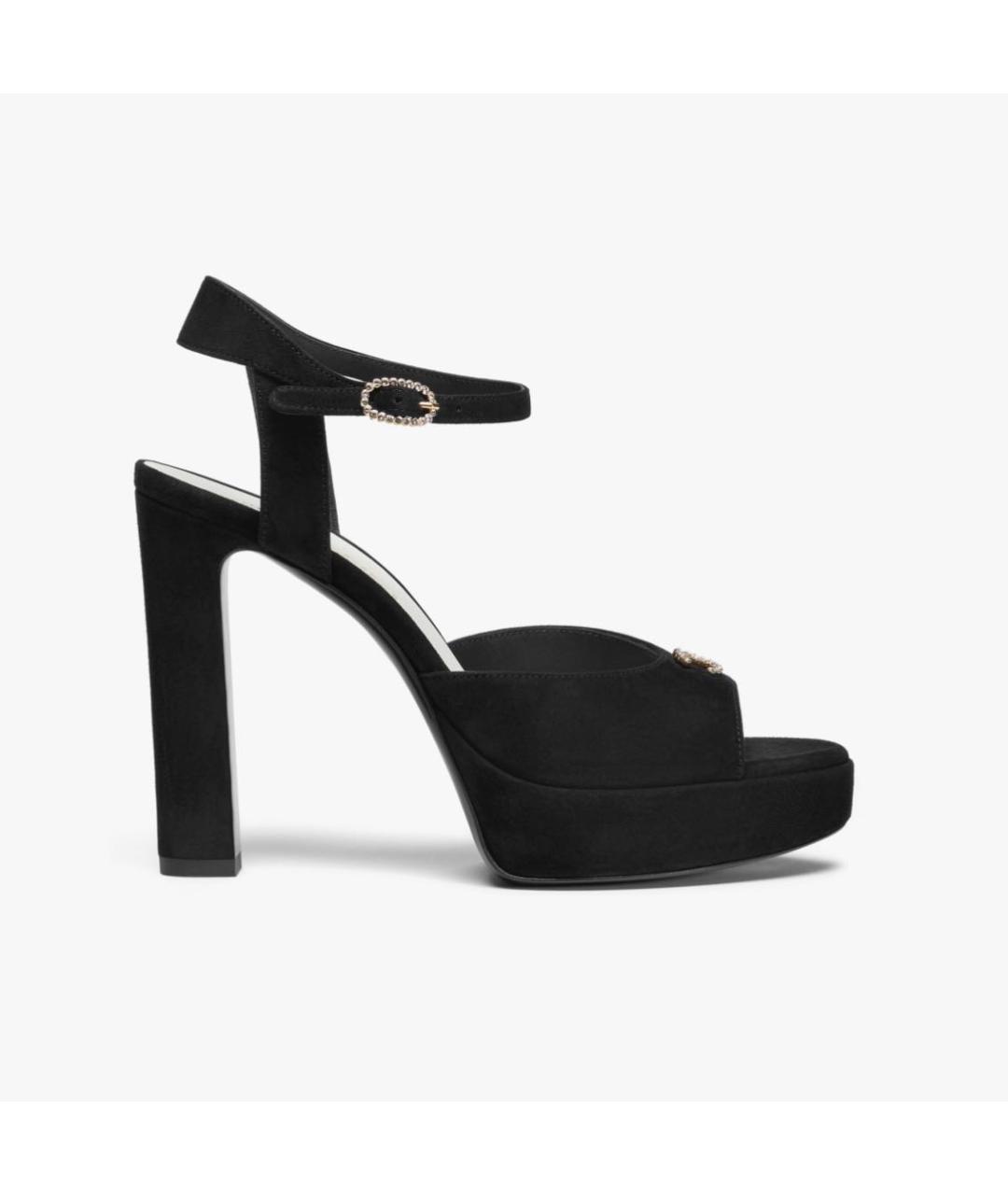 CHANEL Черные замшевые босоножки, фото 3