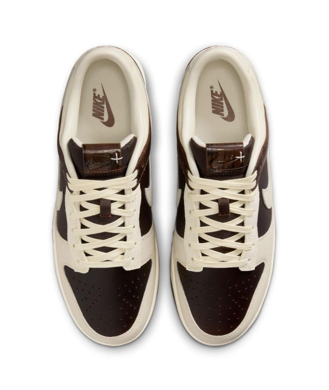 NIKE Коричневые кожаные низкие кроссовки / кеды, фото 8