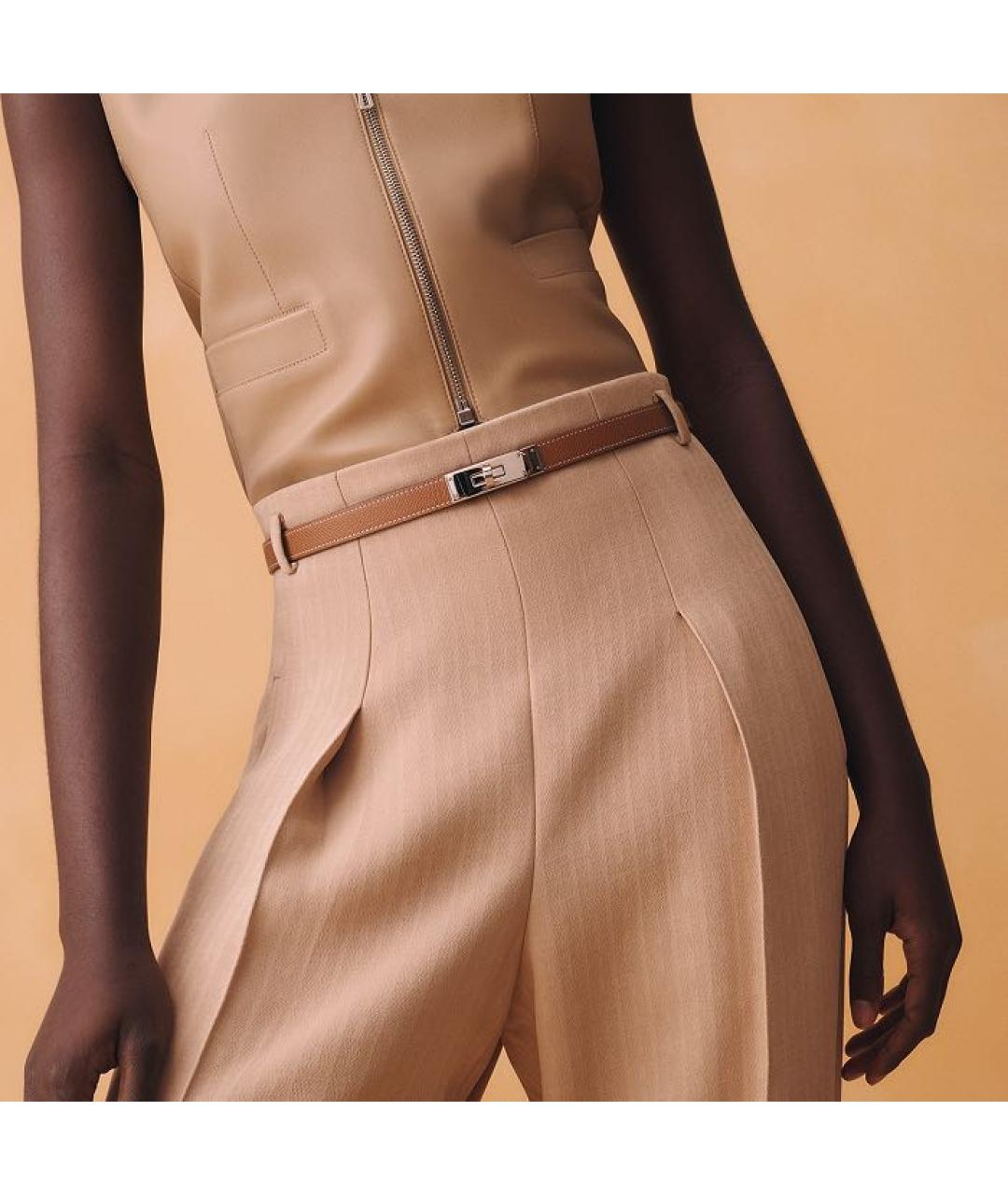 HERMES Коричневый кожаный ремень, фото 3