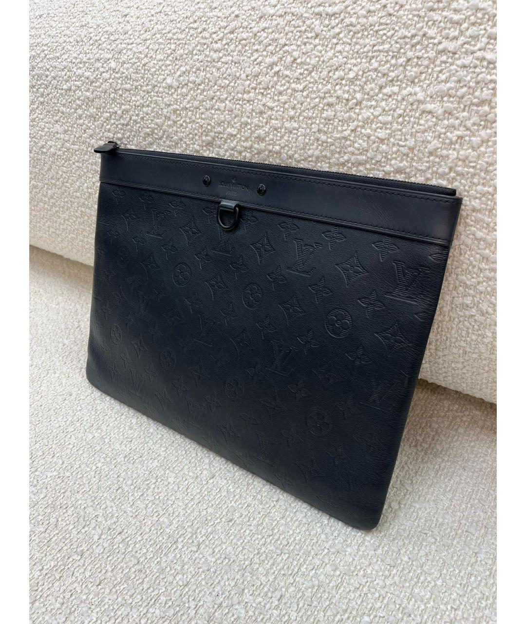 LOUIS VUITTON Черная кожаная папка для документов, фото 5