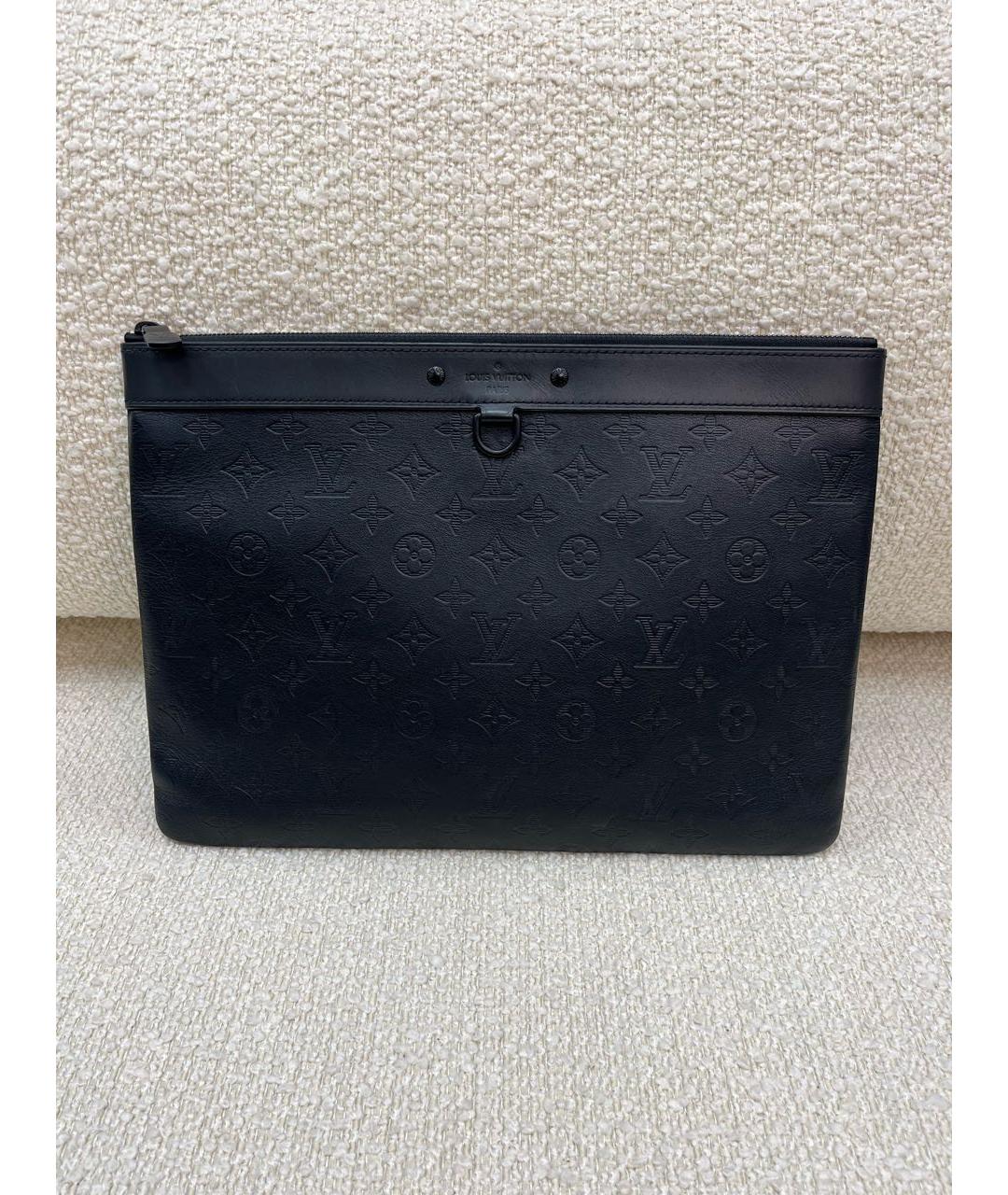LOUIS VUITTON Черная кожаная папка для документов, фото 8