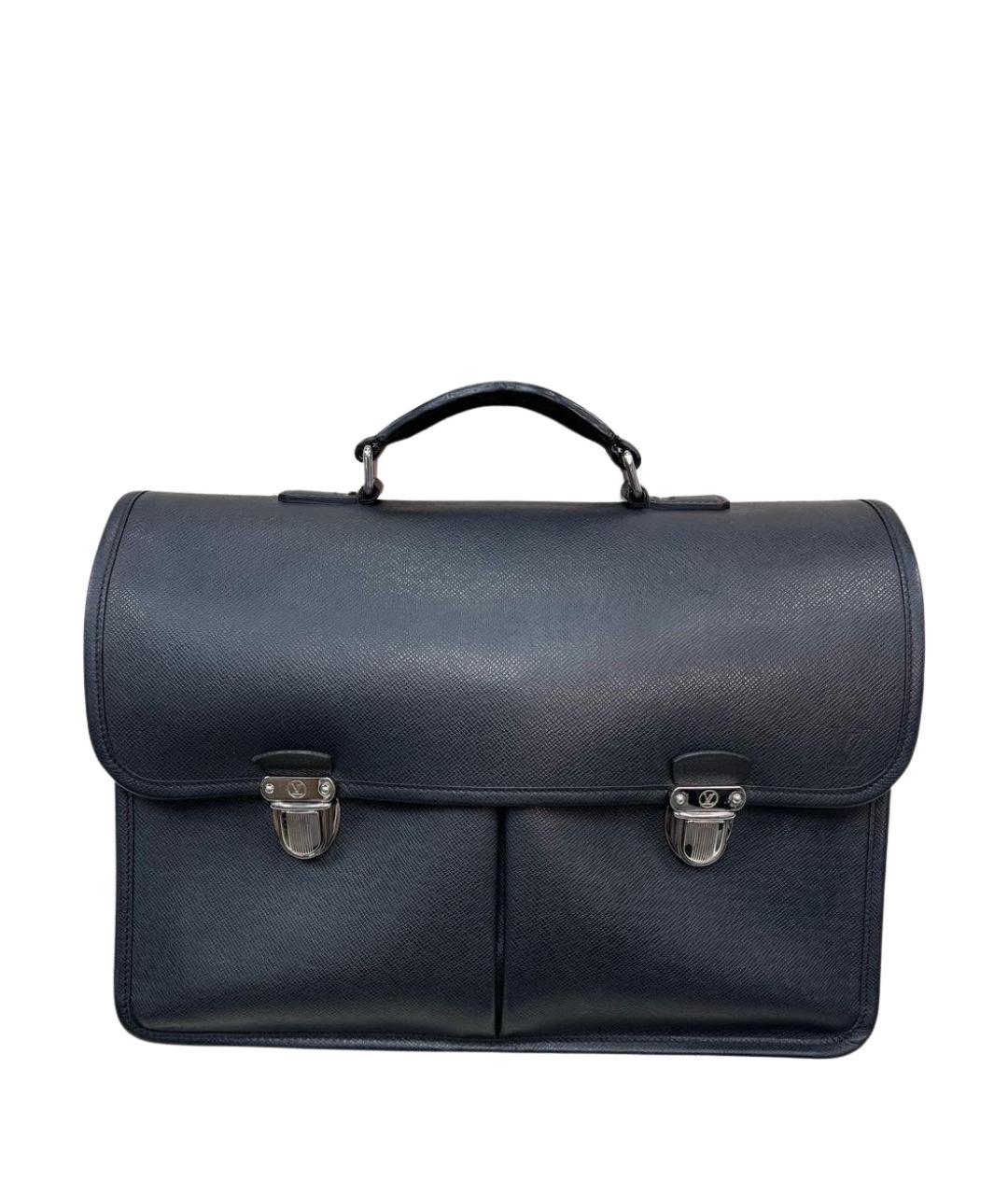 LOUIS VUITTON Черный кожаный портфель, фото 1