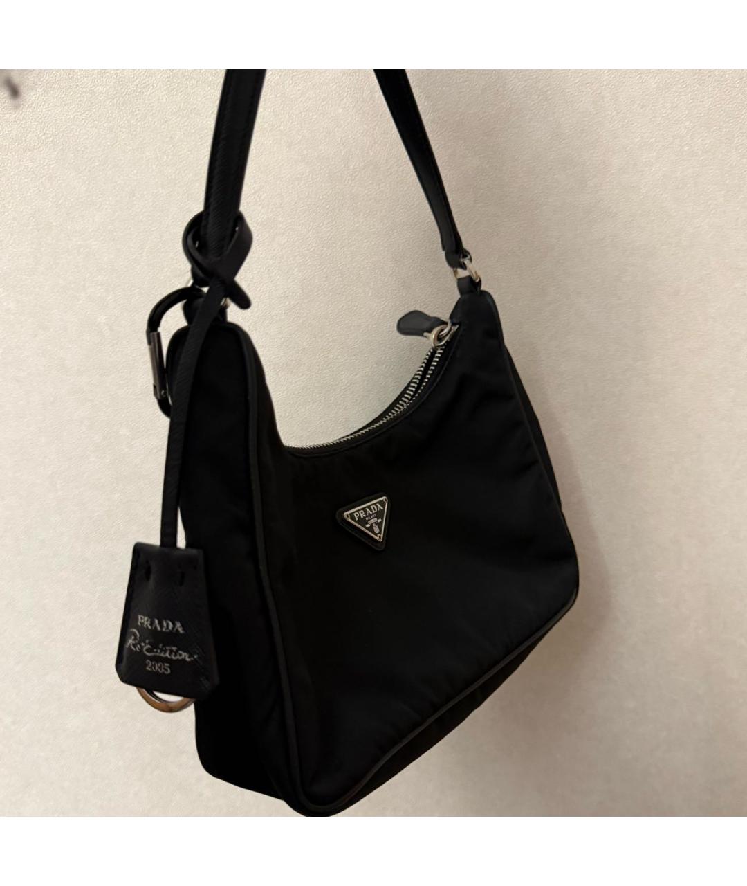 PRADA Черная синтетическая сумка с короткими ручками, фото 2