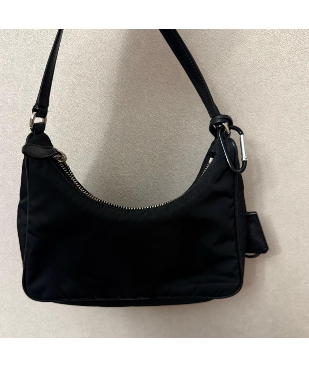 PRADA Черная синтетическая сумка с короткими ручками, фото 3