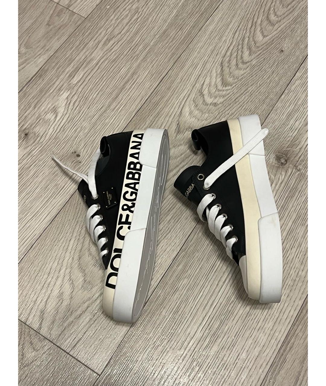 DOLCE&GABBANA Белые кожаные кроссовки, фото 8