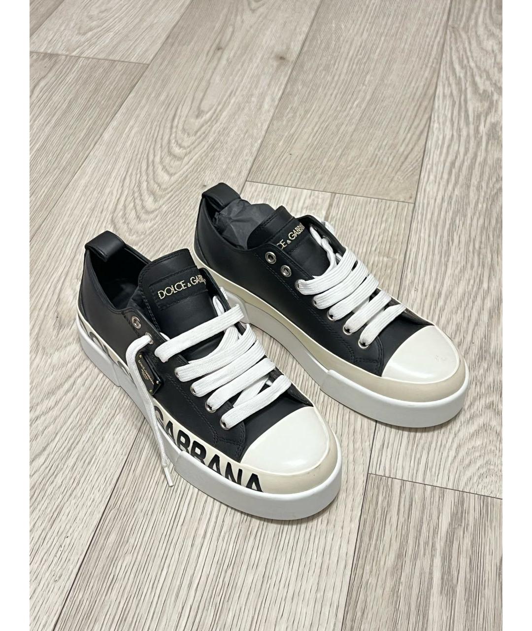 DOLCE&GABBANA Белые кожаные кроссовки, фото 3