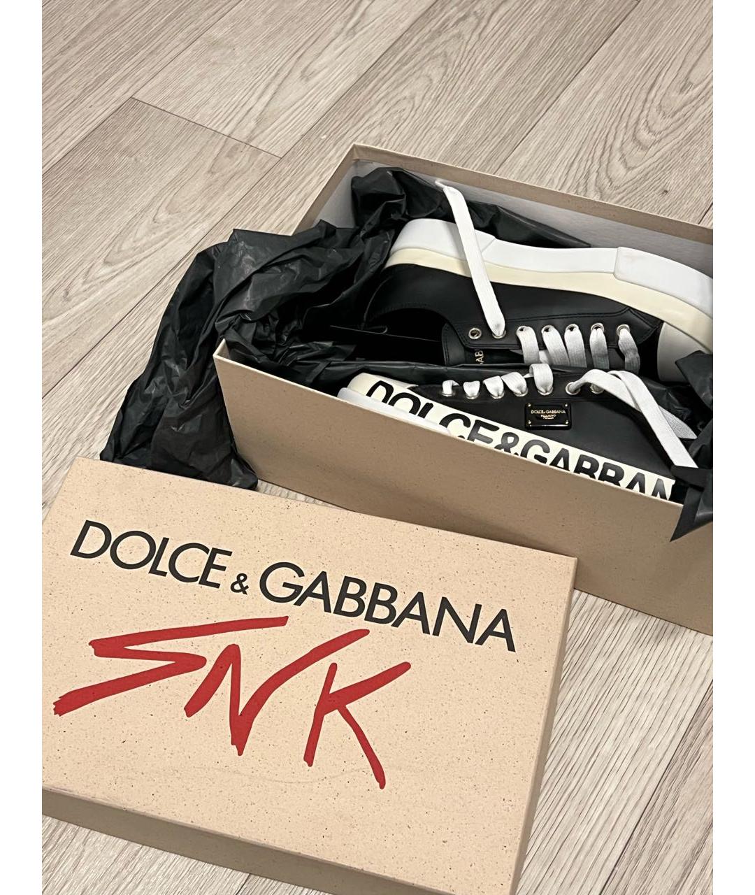 DOLCE&GABBANA Белые кожаные кроссовки, фото 6