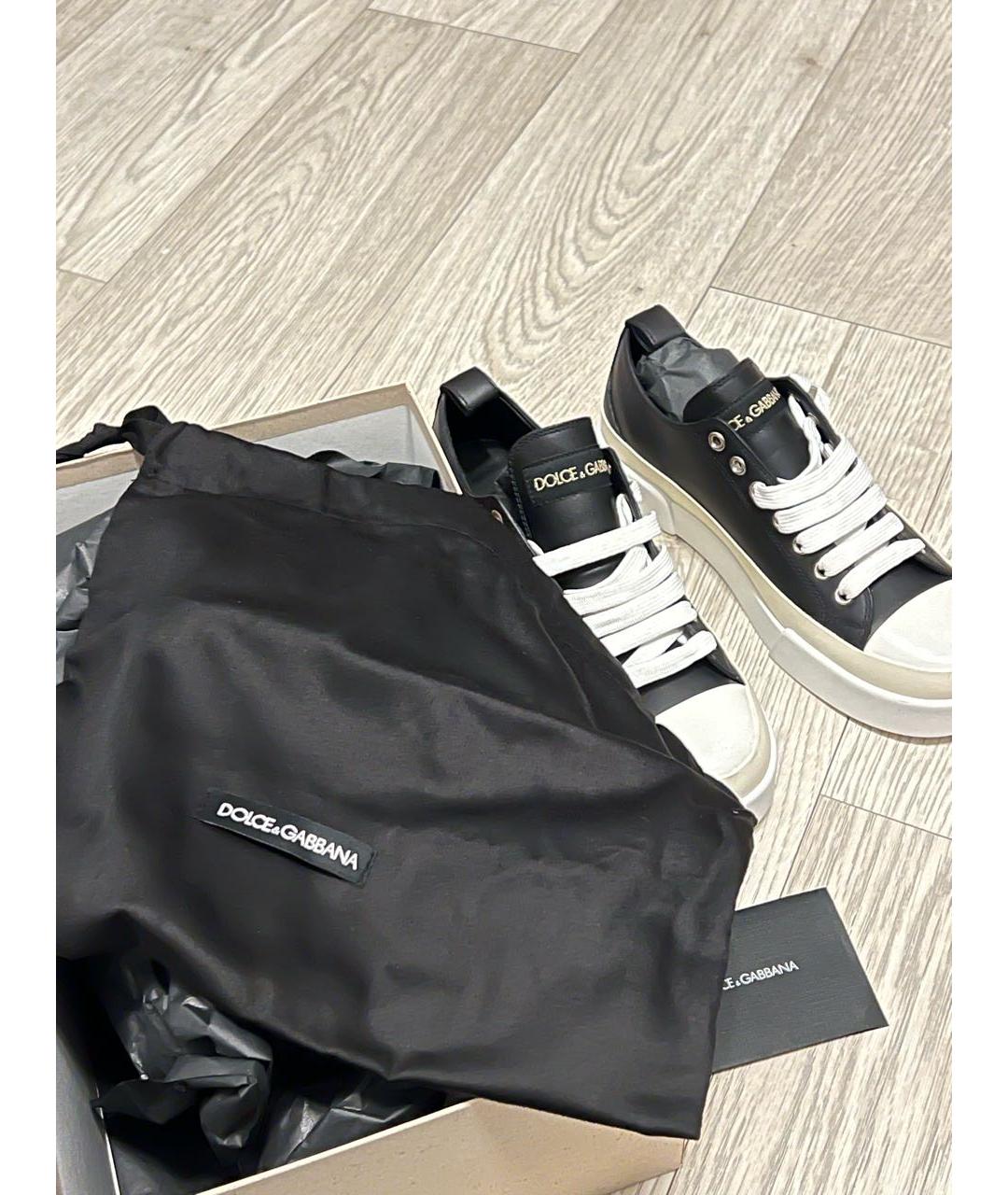 DOLCE&GABBANA Белые кожаные кроссовки, фото 5