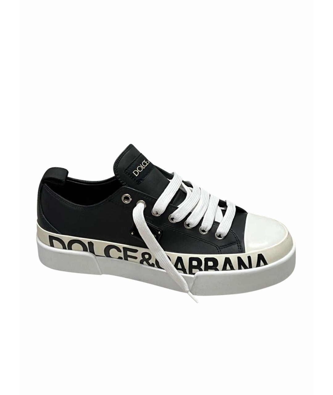 DOLCE&GABBANA Белые кожаные кроссовки, фото 1