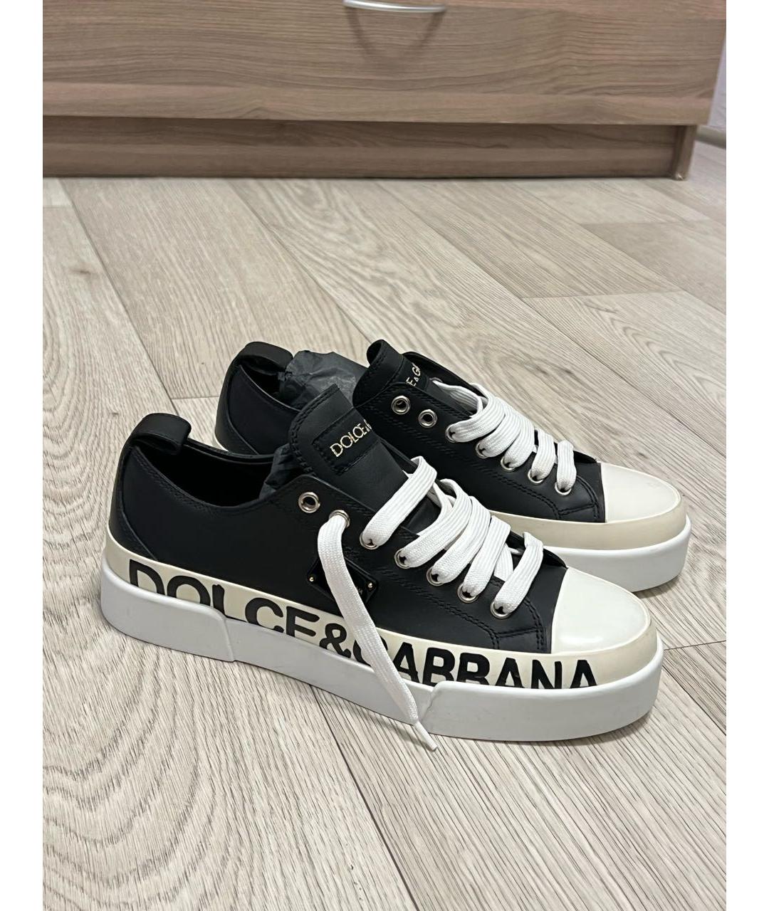 DOLCE&GABBANA Белые кожаные кроссовки, фото 2