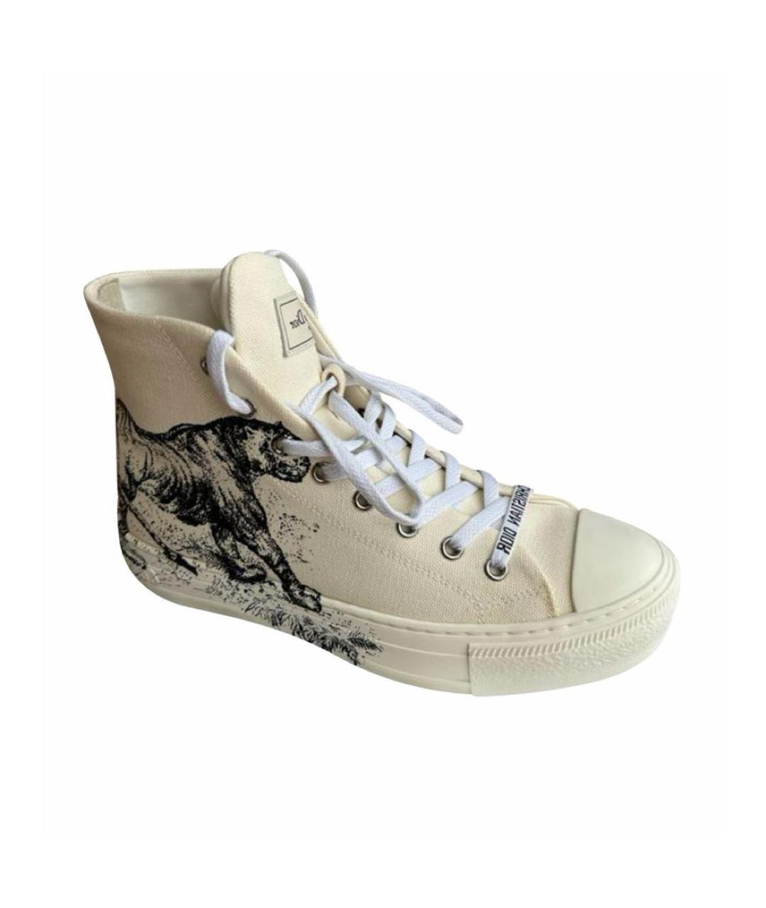 CHRISTIAN DIOR Белые кожаные кеды, фото 1