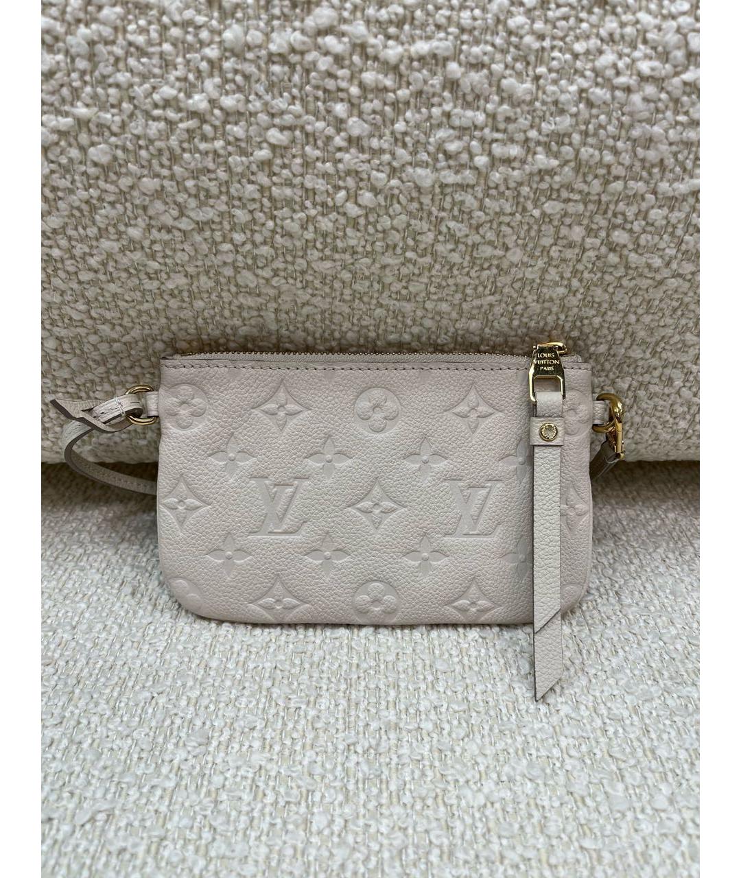 LOUIS VUITTON Бежевая кожаная сумка с короткими ручками, фото 8