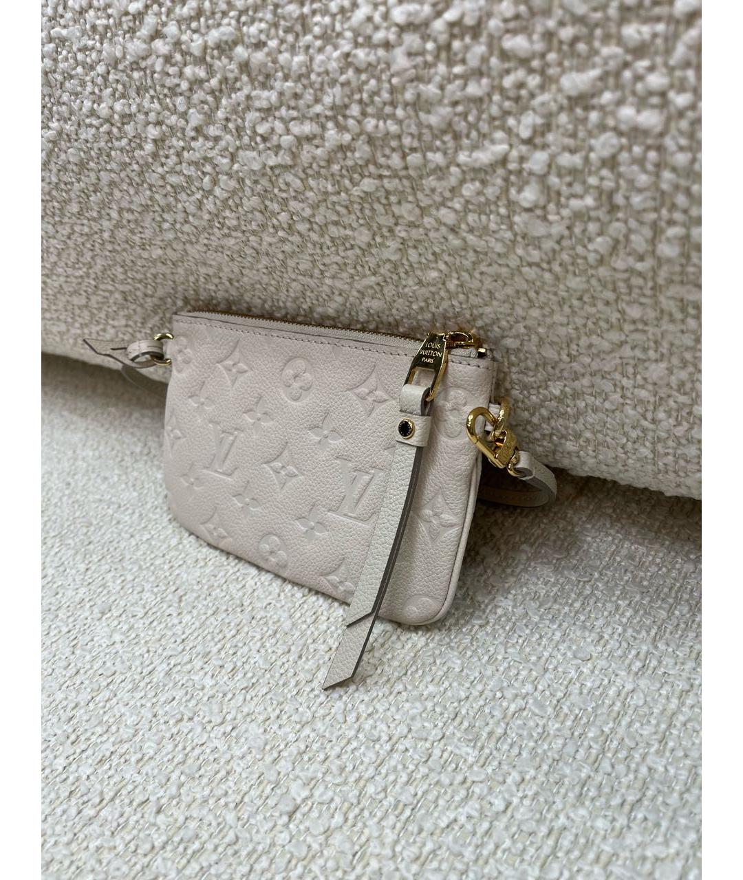 LOUIS VUITTON Бежевая кожаная сумка с короткими ручками, фото 3