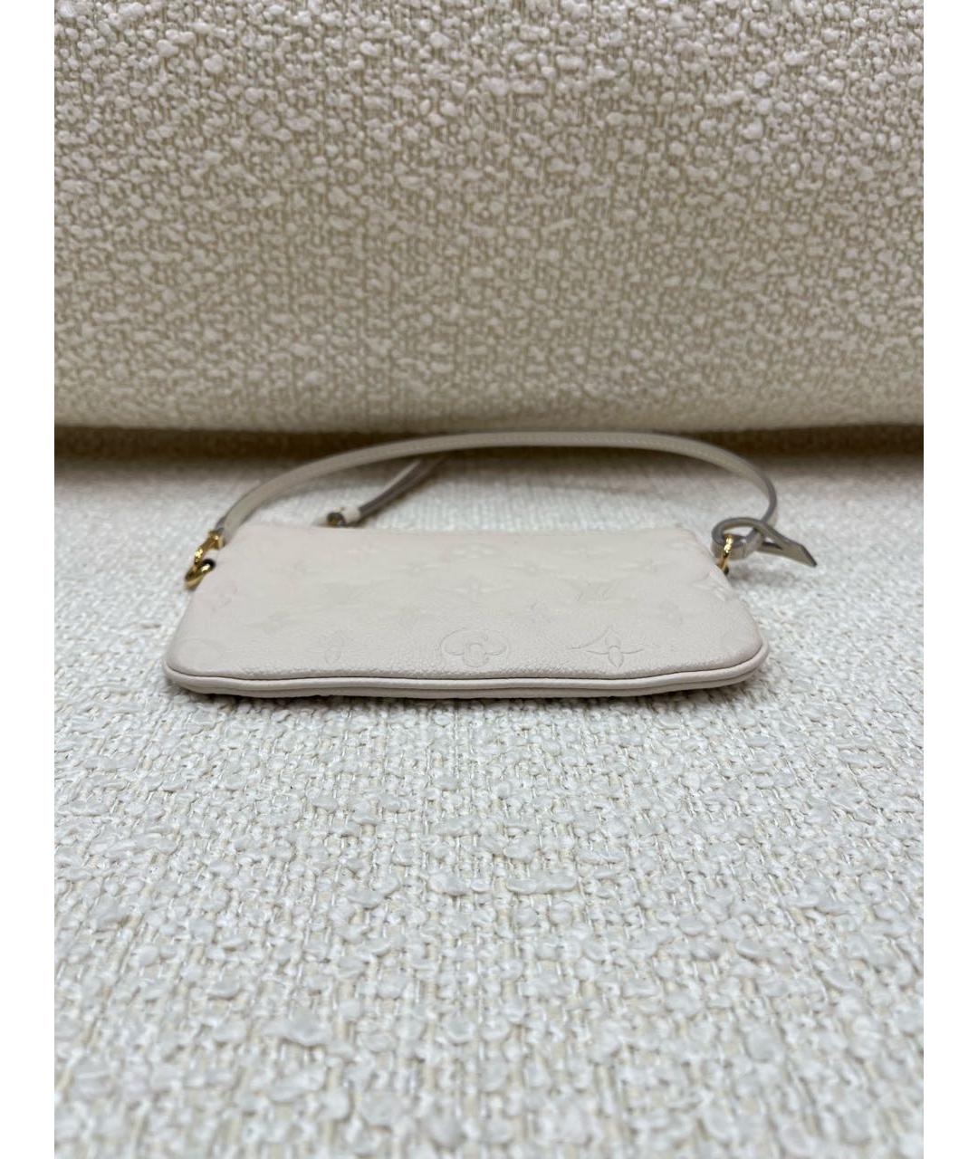 LOUIS VUITTON Бежевая кожаная сумка с короткими ручками, фото 7