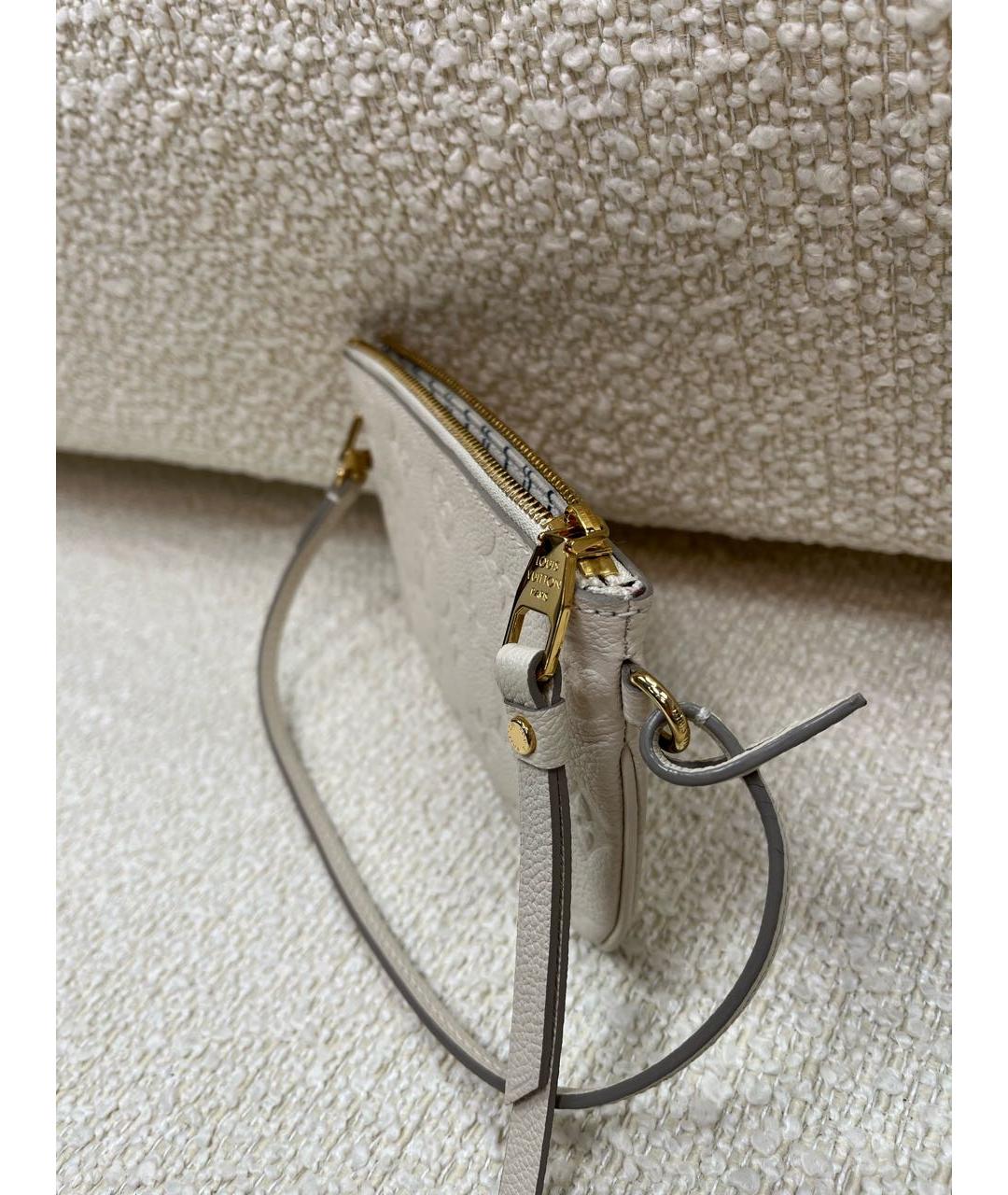 LOUIS VUITTON Бежевая кожаная сумка с короткими ручками, фото 6