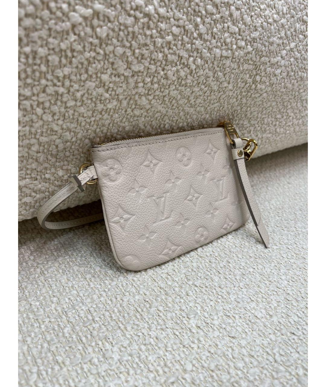 LOUIS VUITTON Бежевая кожаная сумка с короткими ручками, фото 2