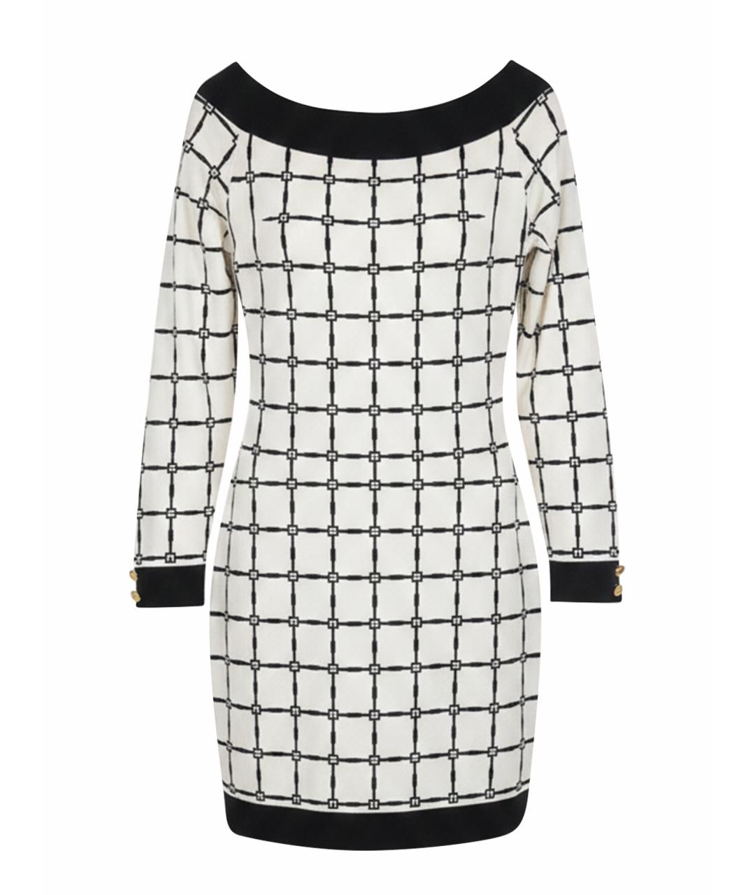 ELISABETTA FRANCHI Белое вискозное коктейльное платье, фото 1