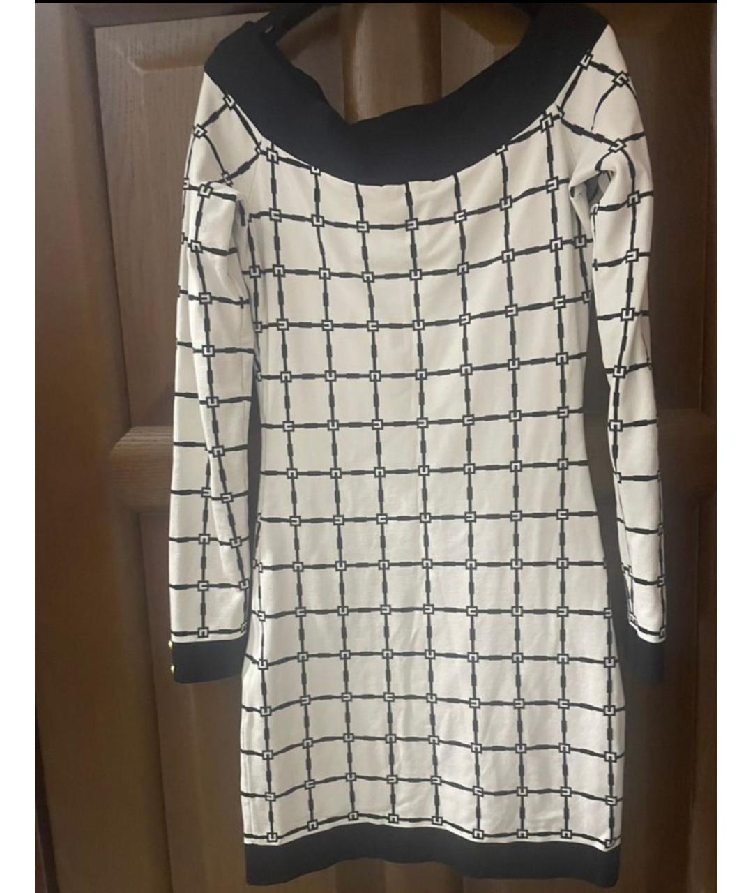 ELISABETTA FRANCHI Белое вискозное коктейльное платье, фото 2