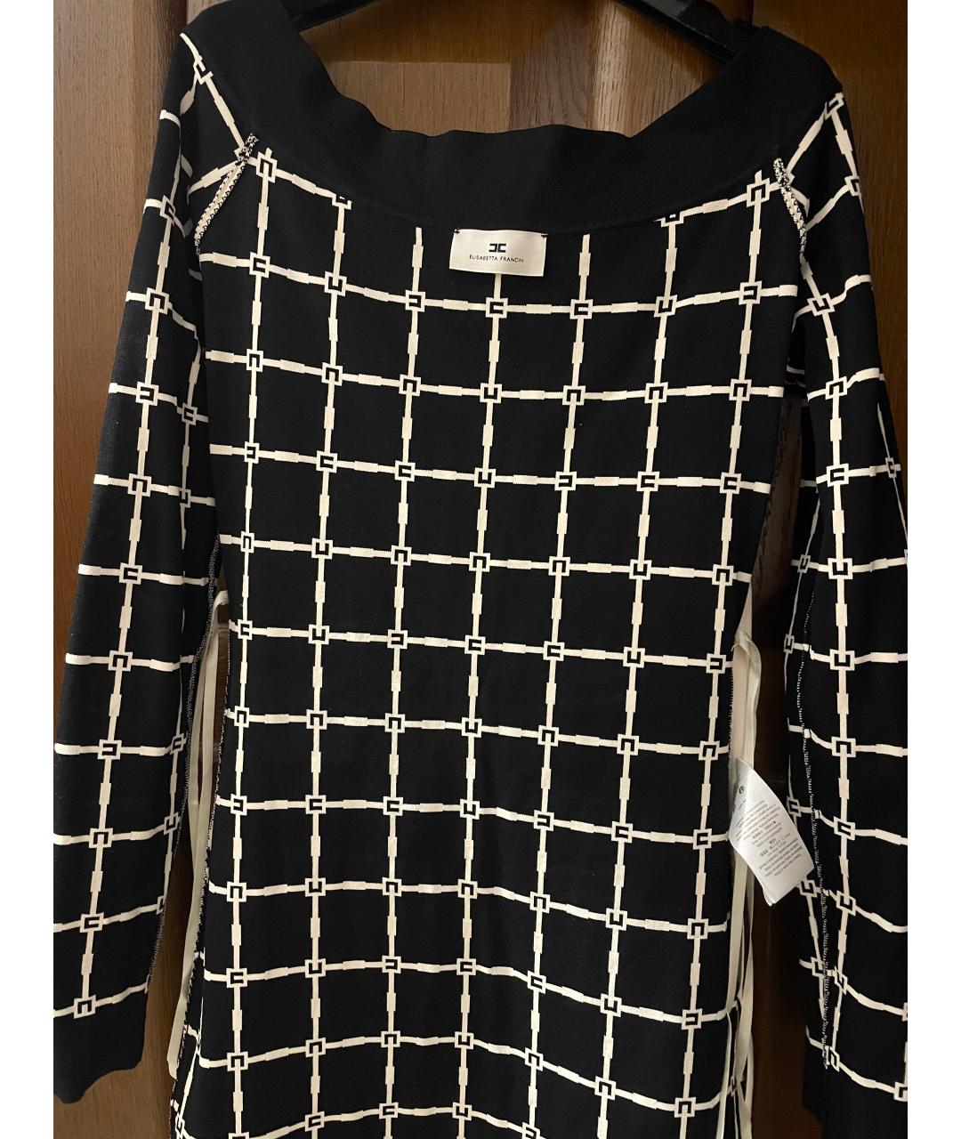 ELISABETTA FRANCHI Белое вискозное коктейльное платье, фото 3