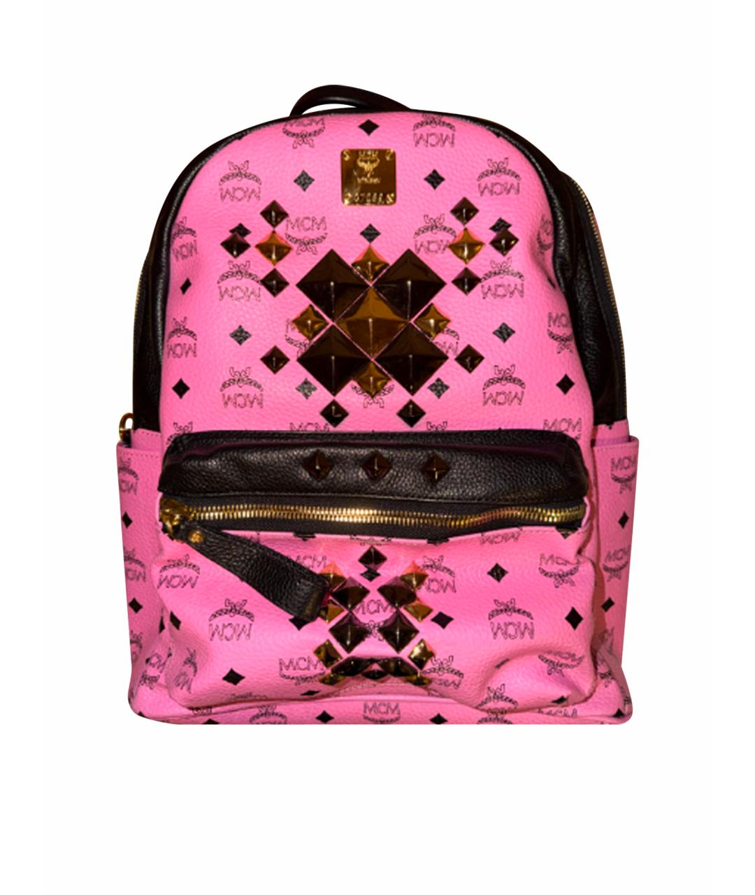 MCM Розовый кожаный рюкзак, фото 1
