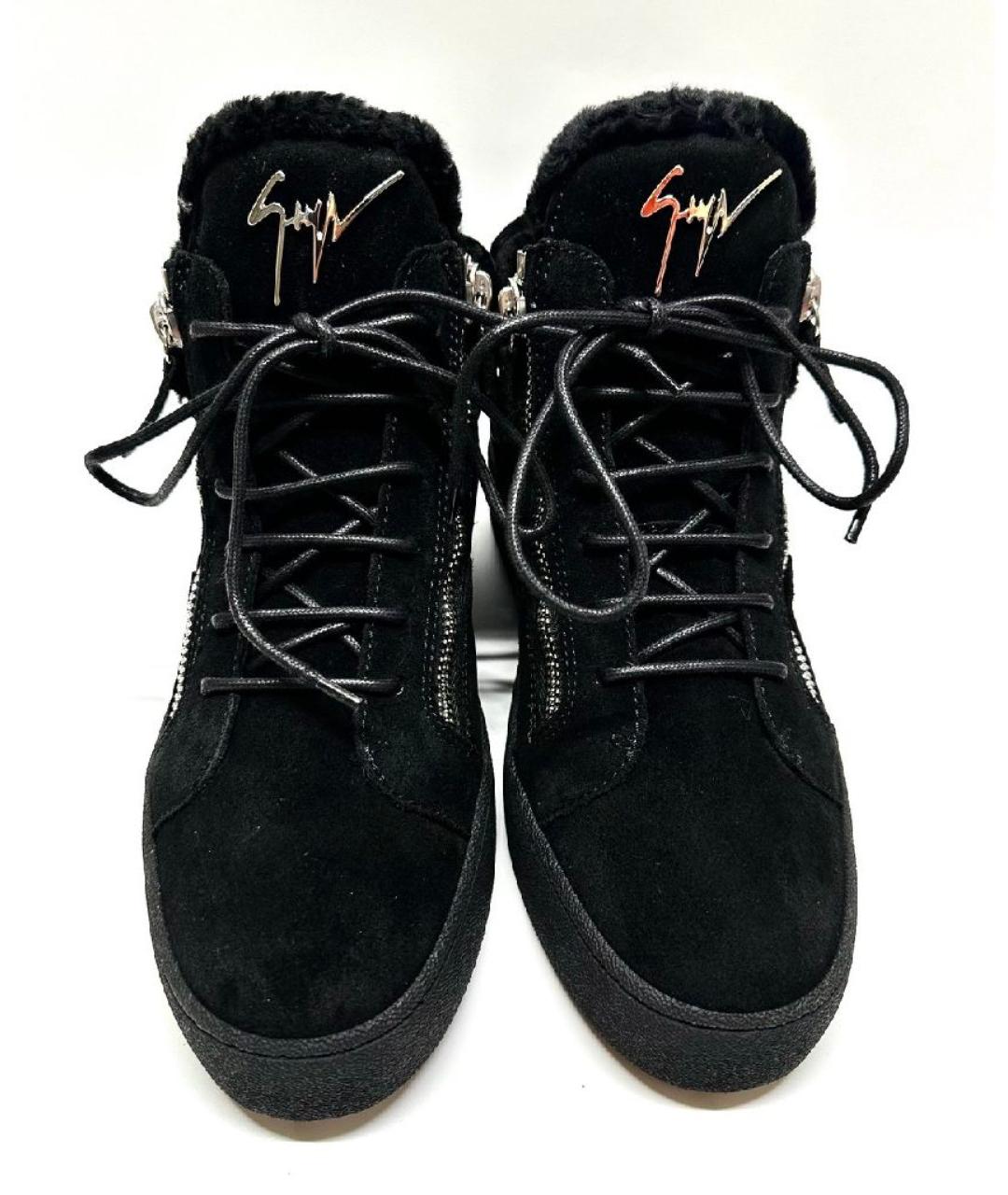 GIUSEPPE ZANOTTI DESIGN Черные замшевые высокие ботинки, фото 2