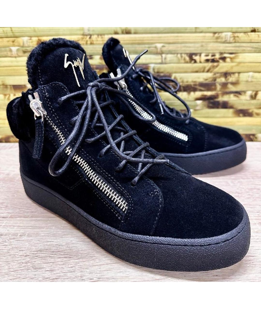 GIUSEPPE ZANOTTI DESIGN Черные замшевые высокие ботинки, фото 5