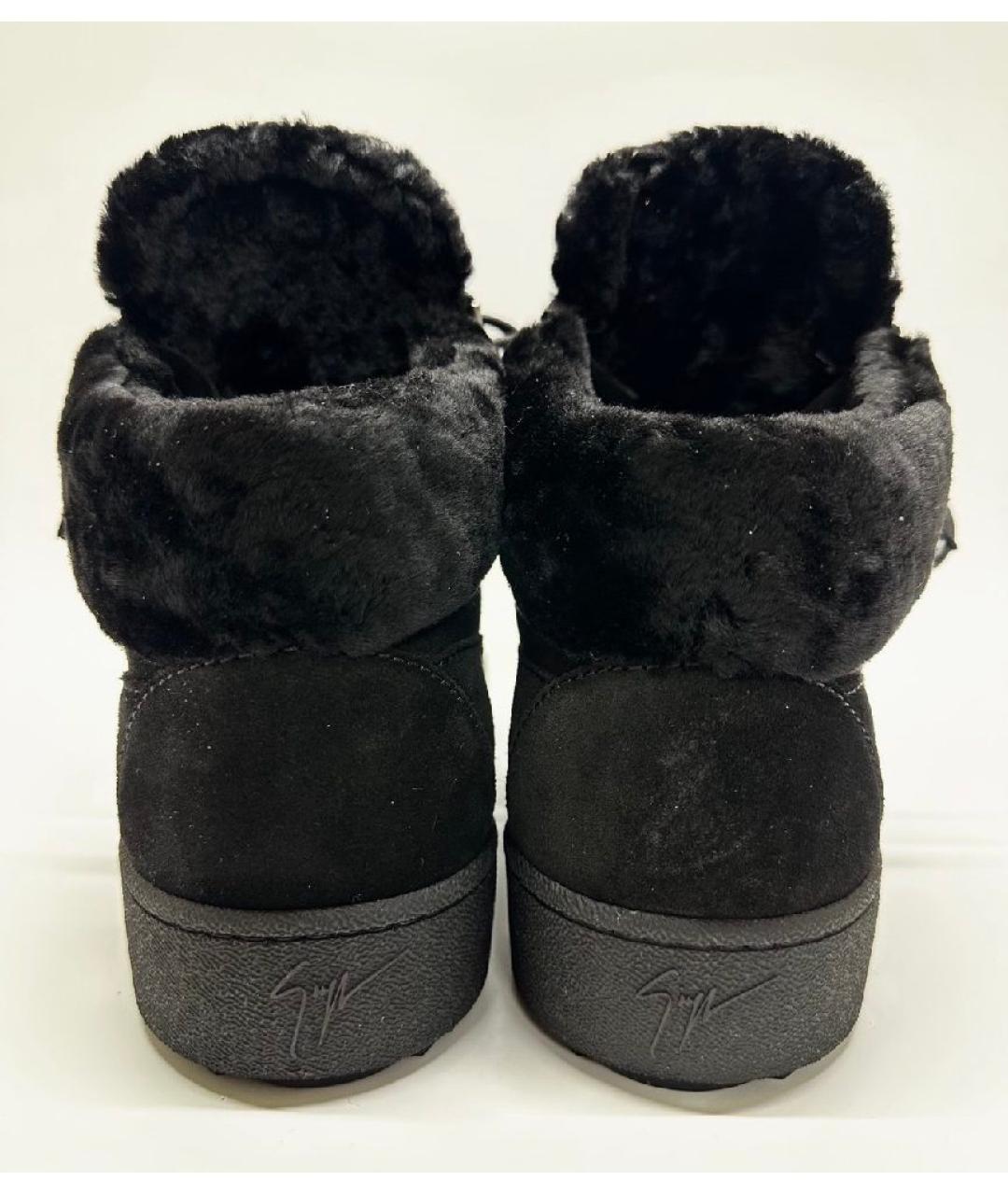 GIUSEPPE ZANOTTI DESIGN Черные замшевые высокие ботинки, фото 4