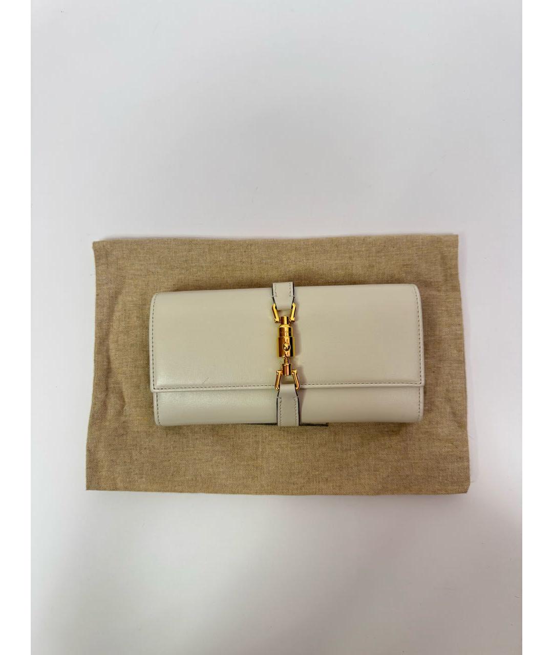 GUCCI Белый кожаный кошелек, фото 9