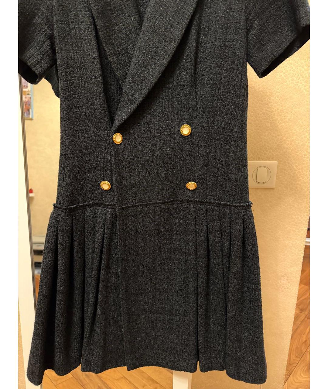 SANDRO Черное полиэстеровое повседневное платье, фото 4