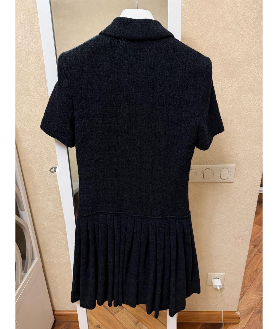 SANDRO Черное полиэстеровое повседневное платье, фото 2