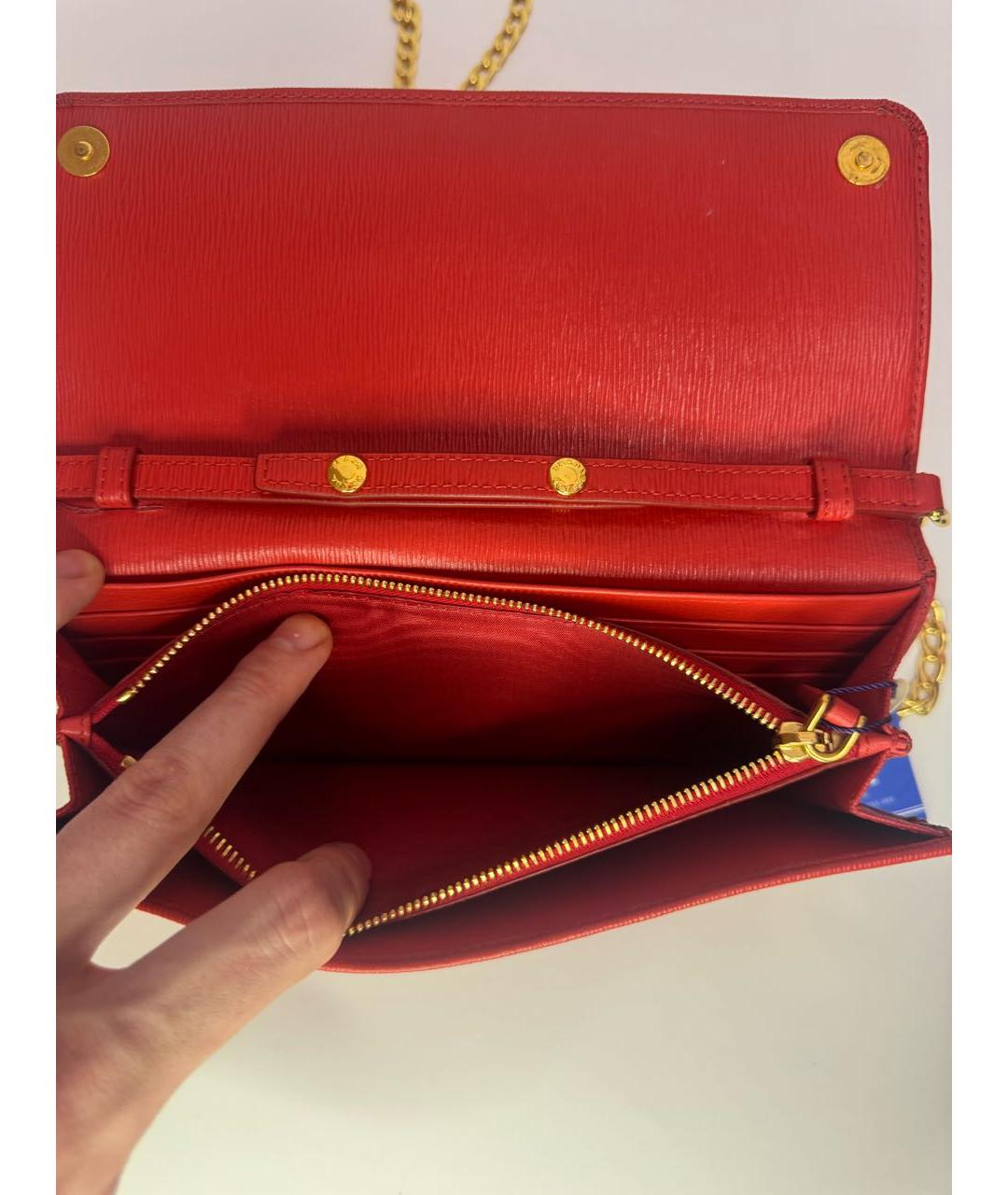 PRADA Красный кожаный кошелек, фото 7