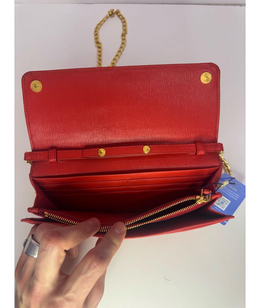 PRADA Красный кожаный кошелек, фото 4