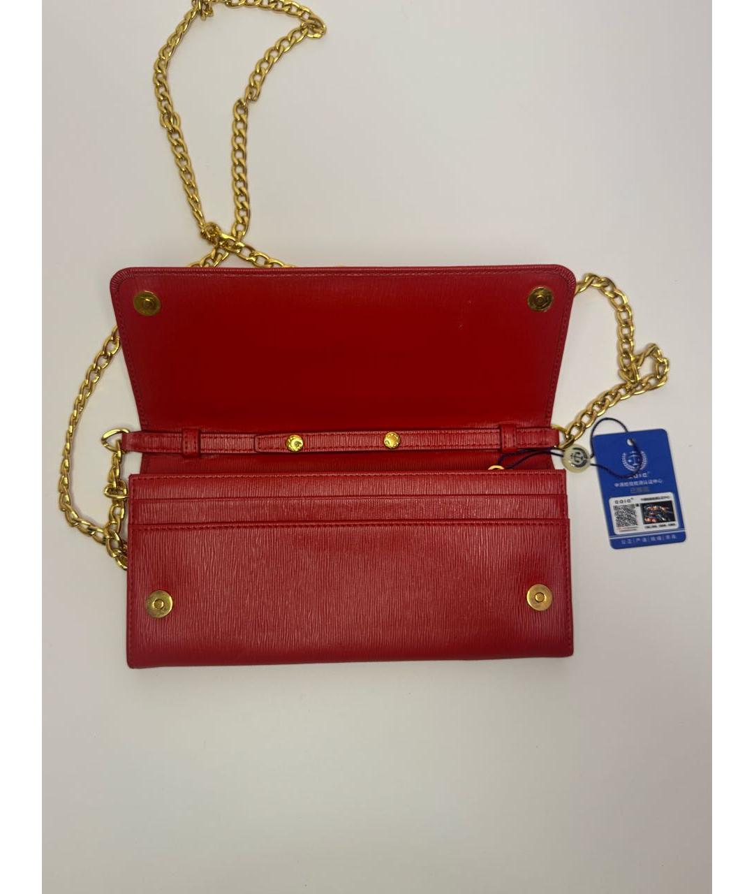 PRADA Красный кожаный кошелек, фото 5