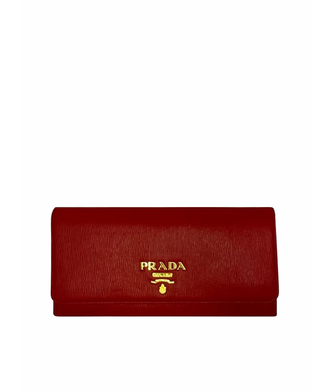 PRADA Красный кожаный кошелек, фото 1