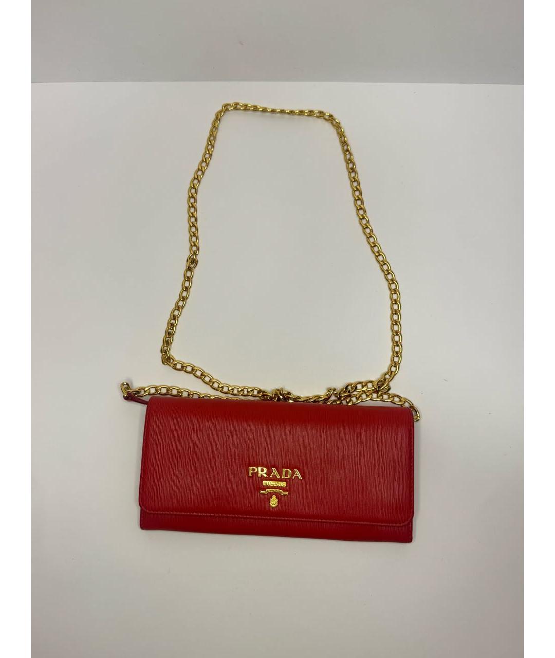 PRADA Красный кожаный кошелек, фото 2