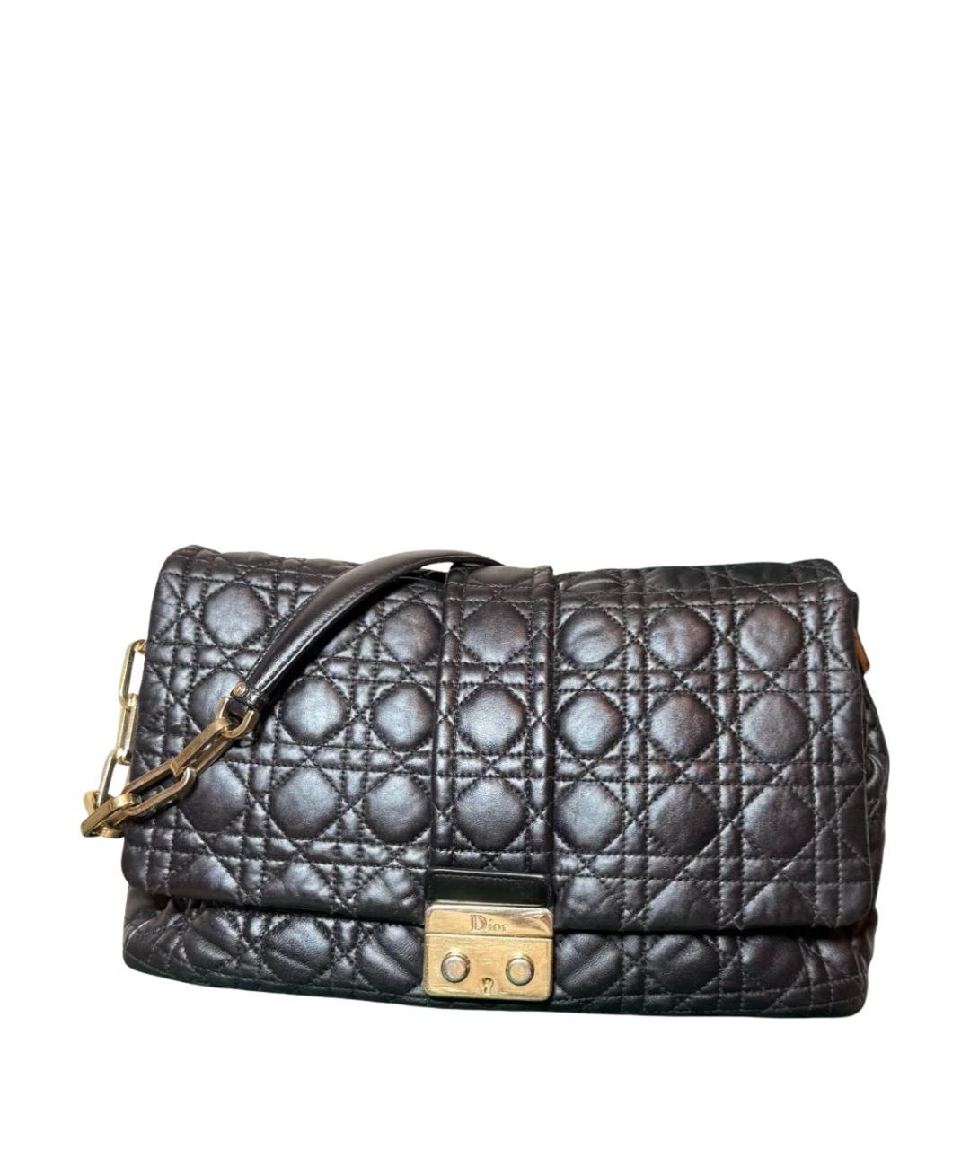 CHRISTIAN DIOR Черная кожаная сумка через плечо, фото 1